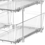 Simple Houseware 2 Tier Basket Drawer Cabinet Pull-Out Organizer, 2 Pack, Clear - size: 2-Pack