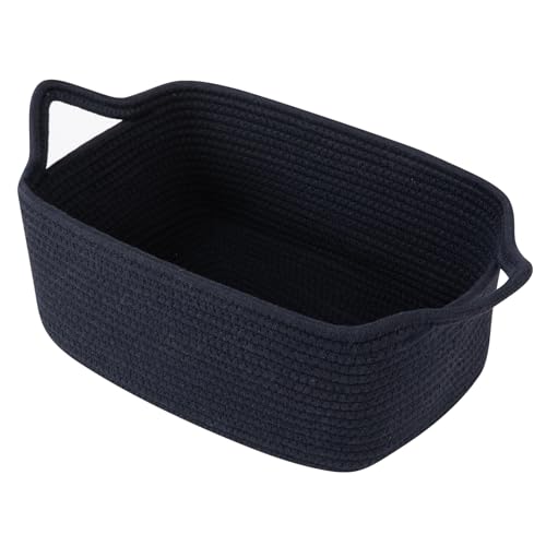 OIAHOMY Woven Basket, Gift Basket Empty with Gift Bags and Ribbons, Rope Baskets for Baby Showers, Storage Baskets with Handles for Nursery, Pet Toy Organizer - Navy Blue - color: Navy Blue, size: Medium: 13.5L*10W*6H