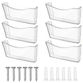 Colarr 6 Pack Expandable Pocket Wall File Holder Plastic Hanging Wall Organizer Space Saving Wallmount File Holder for Office Mail Letter Magazine(Clear) - color: Clear