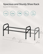 SONGMICS Expandable Shoe Rack, 1 Tier Shoe Rack Shelf, Adjustable Shoe Organizer Storage for 10 Pairs of Shoes, Metal Free Standing Shoe Racks for Closet, Front Door Entryway, Easy Assembly, Ink Black - size: 1 Tier (9.8"H)