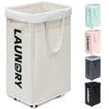 Goodpick Laundry Hamper with Wheels, 75L College Dorm Room Essentials, Clothes Hamper with Removable Wash Bag for Bedroom, Large Laundry Basket with Handle, White - color: White 1-Pack