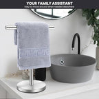 T-Shape Bath Hand Towel Holder Stand, Stainless Steel Free Standing Hand Towel Rack, for Bathroom Kitchen & Countertop, Silver - color: Silver-1 Pack