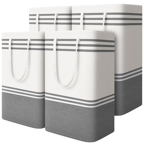 4 Pack Large Laundry Baskets, Laundry Hampers, Freestanding Waterproof Collapsible Clothes Bag with Extended & Reinforced Handles - Clothes Basket for Dorm, Bathroom, Home (88L) - size: 4 x 88L