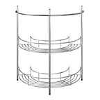 Pedestal Sink Organizer - Compact Under the Sink Rack with 2 Storage Shelves and Towel Holder - Space Saving Bathroom Storage by Lavish Home - color: Silver