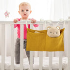 Cinaci 2pcs Cotton Pram Stroller Caddy Baby Crib Hanging Organizers Storage Pockets Nappy Diaper Bags Bedside Pockets for Milk Bottle/Soothing Toys/Wipes (Cream Set) - color: Cream and Ginger Set