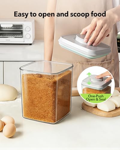Ankou Food Storage Container Sets, 2.8 Qt *2+ 4.2 Qt *4 Airtight Canisters with Lids and 130ml Scoop, BPA-Free Plastic Pantry Containers for Flour, Sugar, Rice - color: 4L*4 + 2.65L*2