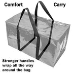 BAG-THAT! 8 - Pack Heavy Duty Large Moving Bags, with Strong Zipper and Comfortable Handles Durable & Sturdy Clothes packing Storage Bags Totes Bins Packing Moving Boxes College Supplies for moving. - size: 8 Pack