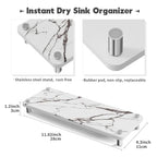 Kitchen Sink Caddy Water Absorbing Stone Tray For Sink, Diatomite Bathroom Countertop Tray Organizer, Faucet Stone Drying Mat Coaster Soap Dish Sponge Dispenser Holder (Marble) - color: Marble
