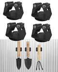 Mop Holder Magnetic, Black Steel Broom Hanger Magnetic Holder for Garden Tool, Rack Rake, Shovel Handle, Garage, Kitchen, Laundry Tools Organizer - No Drilling - 4 PCS/Gray… - size: 4 pack-Grey