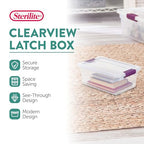 Sterilite 12-Pack ClearView Latch Box, Stackable Clear Organizer Bins with Lids, 6 Qt – Plastic Tote Containers for Closet, Office, Bedroom, Shelving Units and Everyday Home Storage Organization - size: 12 Pack, style: 6 Quart