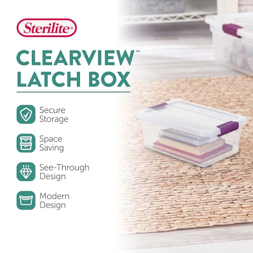 Sterilite 36-Pack ClearView Latch Box, Stackable Storage Organizer Bins for Home, 6 Quart - size: 36 Pack, style: 6 Quart