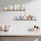 Dezzer 4 Pack Acrylic Shelves for Wall, 15" Acrylic Floating Shelves for Bathroom Bedroom, Invisible Bookshelf Wall Ledge Storage Shelf Books Perfume Toys Action Figure Display Shelves, Clear Gray - style: 15 inch 4-pack Gray