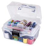 ArtBin 6890AG Small Project Box, Portable Art & Craft Organizer with Lift-Out Tray, [1] Plastic Storage Case, Clear - size: Small