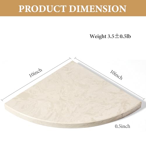 Koville Italian Natural Marble Corner Shelf, 2 Pcs Wall Mounted Marble Bathroom Corner Shelves Organizers, Polished Stone Corner Shower Caddy, No Drilling Adhesive Shower Caddies - Khaki Rose - color: Khaki Rose, size: 2-Layer