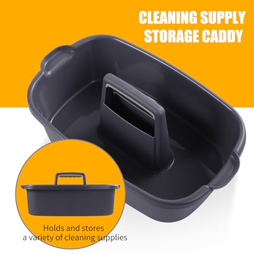 2-Pack Large Gray Cleaning Caddy for Cleaning Supplies with Handle - Portable Plastic Tote Organizer for Shower, Bathroom, Kitchen, Under Sink Storage - color: Gray