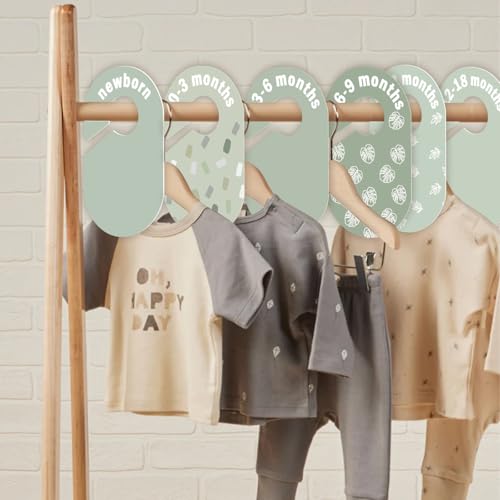 Baby Closet Dividers 8 Pack – Baby Clothes Organizer, Green Leaf Baby Closet Organizer for Neutral Nursery, Baby Clothes Dividers for Closet (Green) - color: Green
