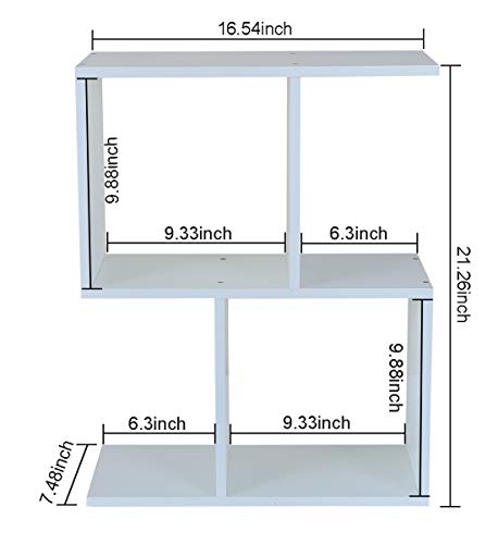 PAG Desktop Shelf Freestanding Wooden Small Bookshelf Desk Supplies Organizers and Accessories Storage Display Rack Office Dorm Decor for Women, White - color: White, size: Style 4