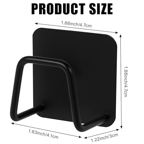 Under Cabinet Cutting Board Holder – 12 Pack Pot Lid & Chopping Board Organizer Rack, Stainless Steel Adhesive Storage for Kitchen Cabinets & Counter, No Drilling Required (Black)