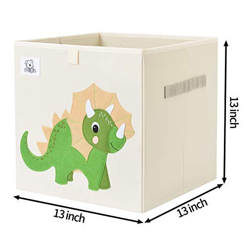 CLCROBD Foldable Animal Cube Storage Bins Fabric Toy Box/Chest/Organizer for Toddler/Kids Nursery, Playroom, 13 inch (Triceratops) - color: Triceratops