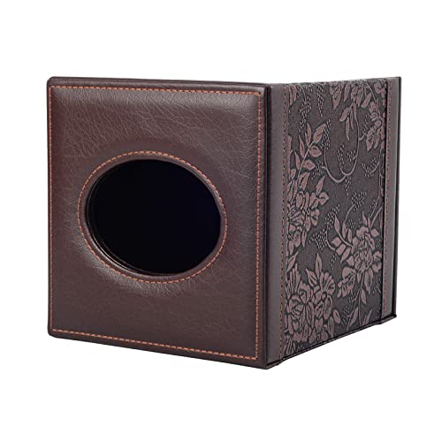 Tissue Box Cover Square,Modern Leather Tissue Box Holder for Napkin Facial Paper Organizer Bottom with Magnet Reinforcement for Home/Hotel/Restaurant/Office/car/Living Room(Retro) - color: Square Tissue Box-retro