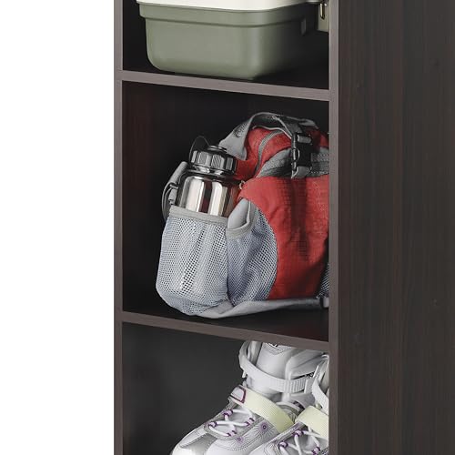 Whitmor 3 Cube Storage Organizer, 3 Tier Stackable MDF Wood Bookcase, Open Storage Display Bookshelf, Storage Cabinet for Living Room, Bedroom, Home, Office, 12.2" L x 11.7" W x 35.6" H, Espresso - color: Espresso, size: 3 Cube Stackable