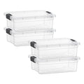 Superio Clear Storage Bins with Lids, Stackable Storage Box with Latches and Handles, Extra Small, 4 Pack 2 Quart - size: 2.3 Quarts, style: 4 Pack