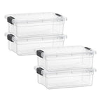 Superio Clear Storage Bins with Lids, Stackable Storage Box with Latches and Handles, Extra Small, 4 Pack 2 Quart - size: 2.3 Quarts, style: 4 Pack