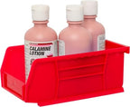 Akro-Mils 30220 AkroBins Plastic Storage Bins, Space-Saving Stackable Bins for Garage, Pantry, Craft Organization, 7" x 4" x 3", Red, 24-Pack - color: Red