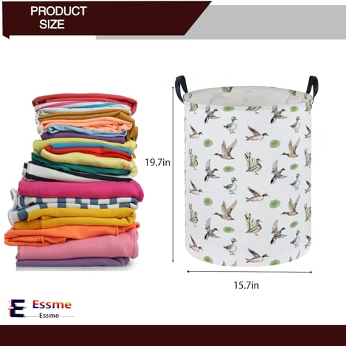 Essme Kids Laundry Basket,Duck Hamper Collapsible Waterproof Storage Bin for Home Decor,Gift Baskets(Green Duck) - color: Green Duck
