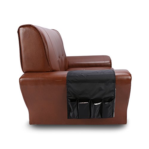 Sofa Armrest Organizer, Sofa Side Pocket Couch Arm Organizer Sofa Storage Bag with Pocket for Home Sofa Arm Chair(Black)