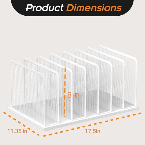 Kuntine.B Desk File Organizer Upright Mesh Desktop Organizer File Sorter Office Organization File Holder for Home, Office & Classroom (White, 1 Pack 7-Section) - color: White, size: 1 Pack 7-Section