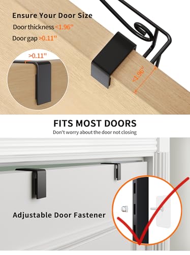 Over the Door Pantry Organizer, 8-Tier Over the Pantry Organization And Storage, Metal Hanging Spice Rack Shelves Door for Home & Kitchen, Laundry Room Bathroom, Black - color: BlackS, size: 8-Tier