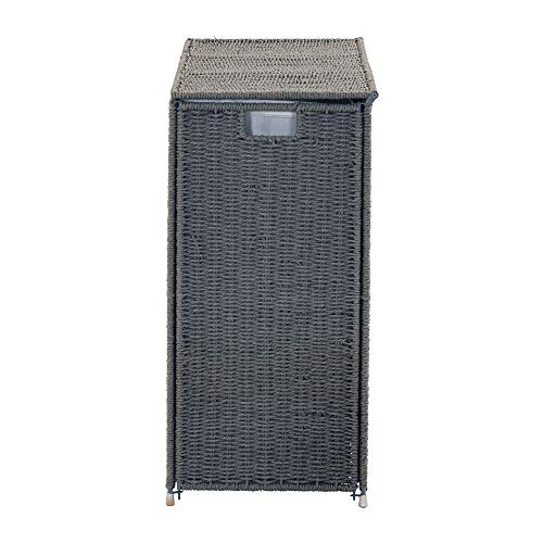 Household Essentials 3 Compartment Laundry Sorter, Wicker Laundry Sorter - color: Grey