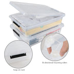 3 Packs 40 Quart Large Under Bed Storage Box, Wheeled Under Bed Storage Containers, Clear - size: 40 Quart