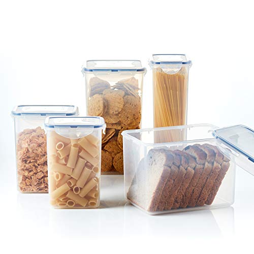 LOCK & LOCK Easy Essentials Food lids (flip-top) / Pantry Storage/Airtight containers, BPA Free, top-16.5 Cup-for Cereal, Clear (Pack of 2) - size: 16.5 Cup (Pack of 2)