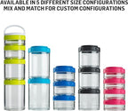 BlenderBottle GoStak Twist n' Lock Storage Jars, 4-Piece Starter Pak, Black (Pack of 12) - color: Black, size: 4-Piece Starter Pack (Pack of 12)