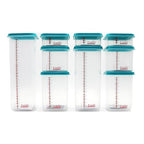 Airtight Food Storage Container With Lids 9PCS Family Set, BPA-Free Food-grade Plastic Stackable Leak-proof Kitchen Pantry Organizers for Pasta, Nuts, Dry Goods, Snack,Modular Design (Blue) - color: Blue