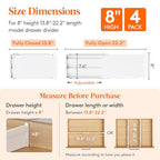 Lifewit 8" Tall 4 Pack Drawer Dividers, 35-56.5cm/13.8-22.2" Expandable Drawer Divider for Clothes, Adjustable Dresser Drawer Organizers, Drawers Separators for Dresser/Bathroom/Closet/Kitchen White - size: 8"H, 13.8-22.2"L