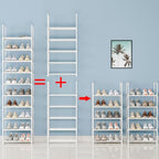 5-Tier Small Shoe Rack, Metal Stackable Kids Shoe Shelf Storage Zapateras Organizer,Narrow Shoe Rack Sturdy for Closet Hallway Entryway Living Room Bedroom (White) - size: 5-White