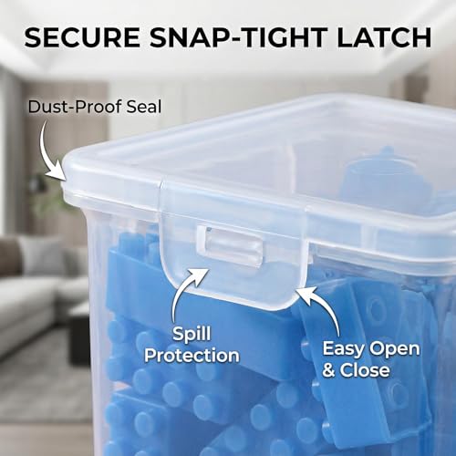 10 Pack Small Clear Storage Bins with Lids - Stackable Plastic Organizer Boxes for Crafts, Art Supplies, Jewelry, Beads, Office Tools - 3.54x3.54x4.53 Inch – Square Medium - size: Clear Square Medium - 10 Pack