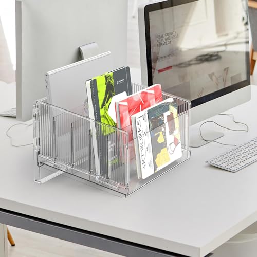 File Sorter Organizer, 5 Sections Acrylic Letter Tray for Desk, Mail Organizer Letter Holder for Envelopes, Mail, Electronics 2Pack 2PCS - color: 2pcs