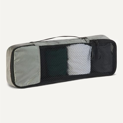 Amazon Essentials 4-Piece Slim Packing Cubes, Travel Accessories Set, Luggage Organizer, Suitcase Organizer with Double Zipper, Mesh Top, Space-Saving, Gray (Previously Amazon Basics) - color: Gray, size: 4 x Slim