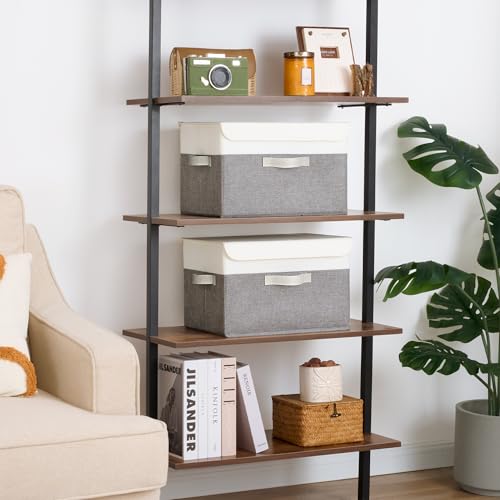 GRANNY SAYS Fabric Storage Boxes, Memory Keepsake Box, Large Storage Bins with Lids, Closet Organizers, Toy Box, Storage Baskets for Shelves, White/Gray, 2-Pack - color: White/Gray, size: Large-2 Pack