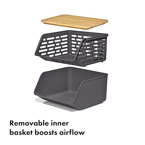 OXO Good Grips Produce Saver Root Vegetable Bin with Lid, 5 lb Capacity Potato and Onion Storage for Pantry, Stackable Vegetable Storage Container - style: Root Vegetable Bin