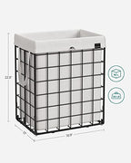 SONGMICS Laundry Hamper, 23.8 Gal. (90L) Laundry Basket, Collapsible Clothes Hamper, Black and White ULCB190W01 - color: Cream White, size: 90 L
