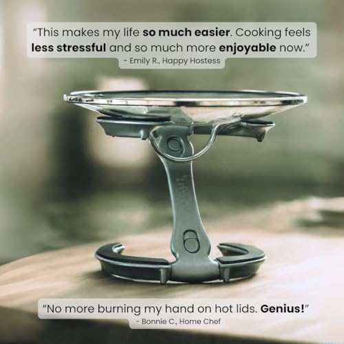 Trivae Pot Lid Holder – 4-in-1 Pot Lid Holder While Cooking, Pan Lid Holder, Trivet & Cake Stand – Versatile Kitchen Tool for Hot Pots, Serving & Display – Space-Saving, Heat-Resistant Stand - color: Classic Black