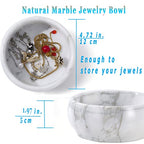 Marble Jewelry Dish - Rings Holder - color: White & Light-grey