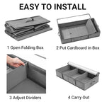 2 Packs Under Bed Storage Containers, Foldable Clothes Draw Organizers with Adjustable Dividers, Handles, Clear Window, Closet Storage Bins for Clothing, Shoes, Blankets