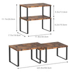 Set of 4 Counter Shelves Kitchen Stackable Cabinet Shelf Wood Organizer Expandable Counter Top Racks Brown Bathroom Counter organizer - color: Brown
