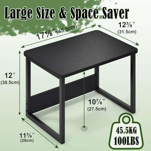 MARTY Printer Stand with Storage for Desk, Desktop Printer Stand Shelf Organzier for Home/Office Heavy Duty Printer Riser Under Desk Small Printer Table for Fax Machine Copier Scanner(Black) - color: Black, size: 2 Tier